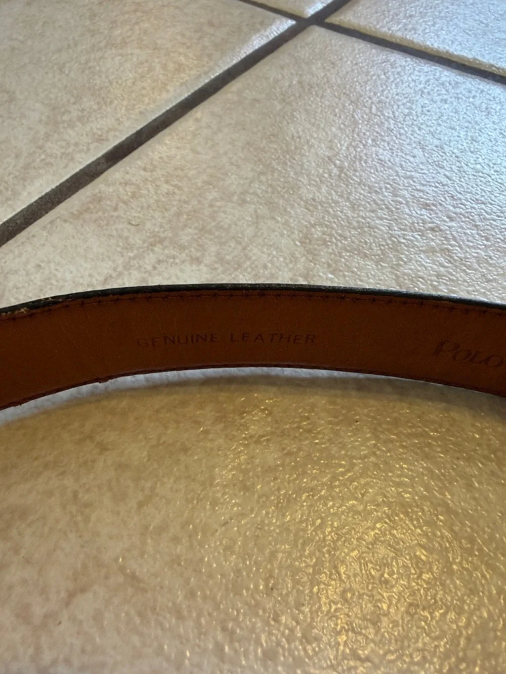 Vintage Ralph Lauren Brown Leather Belt with Dark Edge